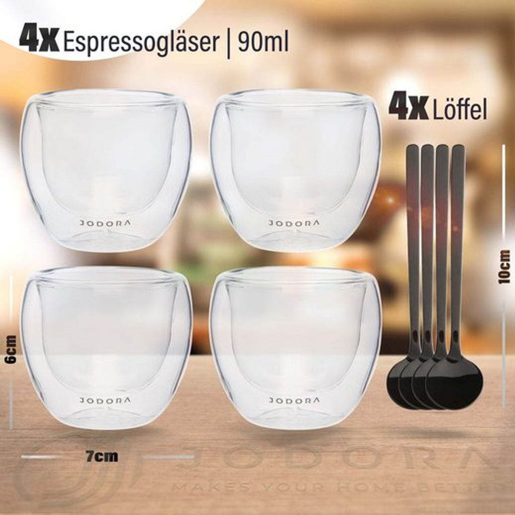 JODORA Design Espressogläser Doppelwandig 4 X Kaufland de