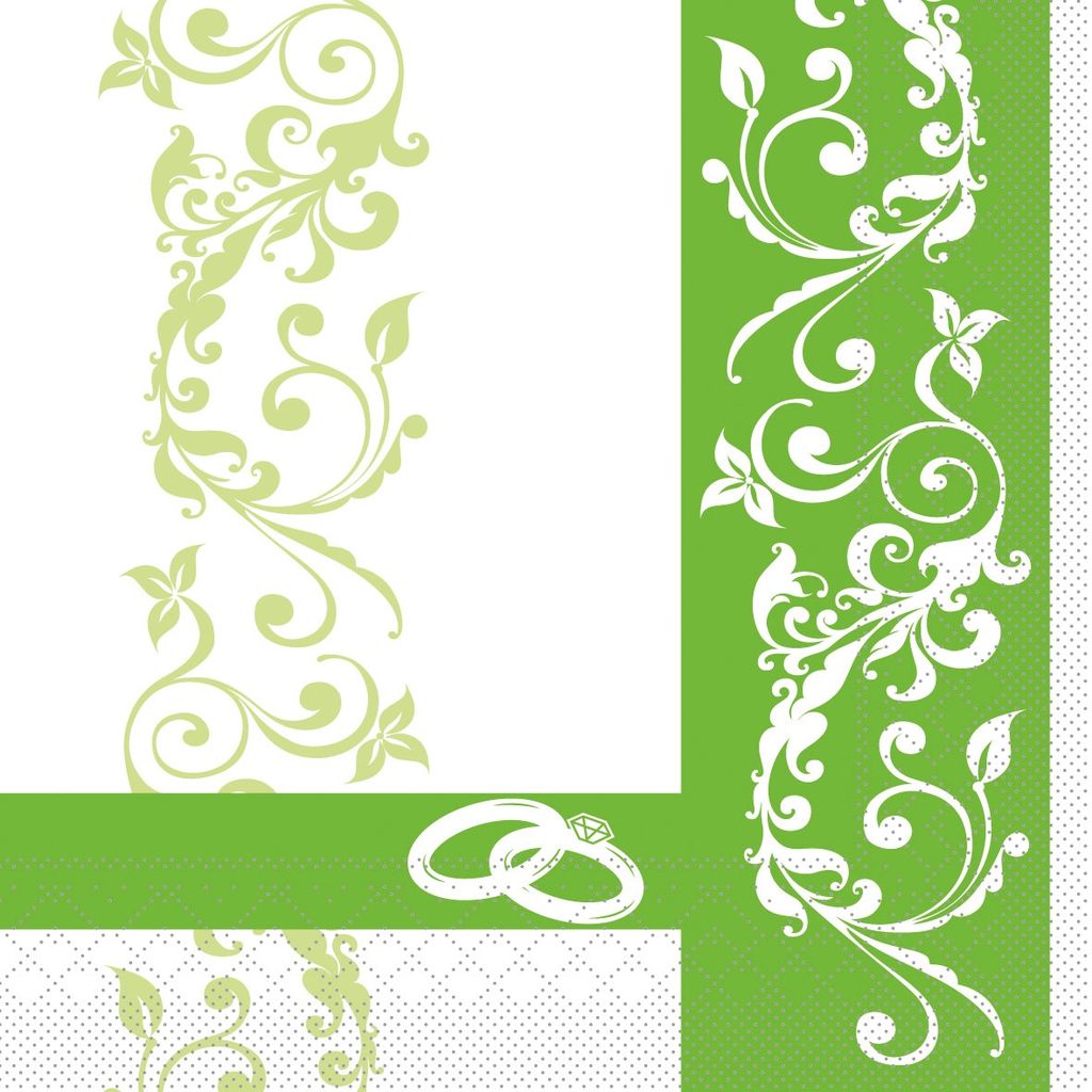 Serviette Hochzeit in Grün aus Tissue 33 x 33 Kaufland de