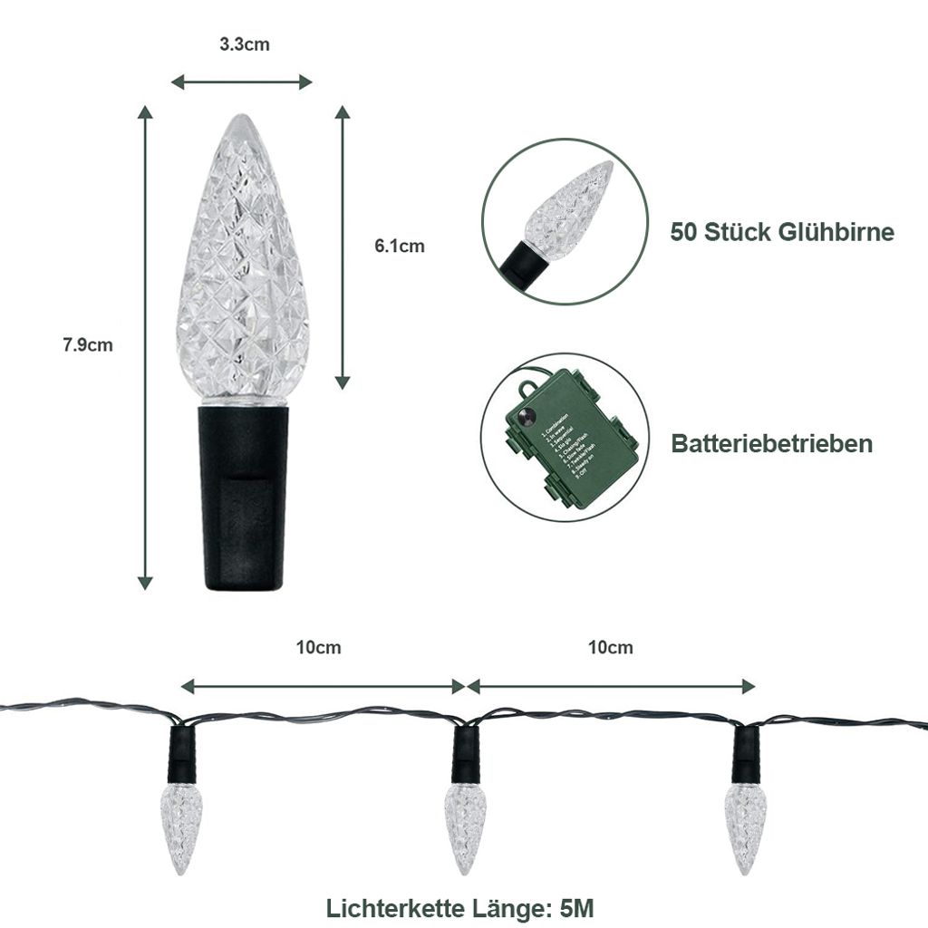 5M Warmweiß LED Lichterketten Innen Außen Kaufland de