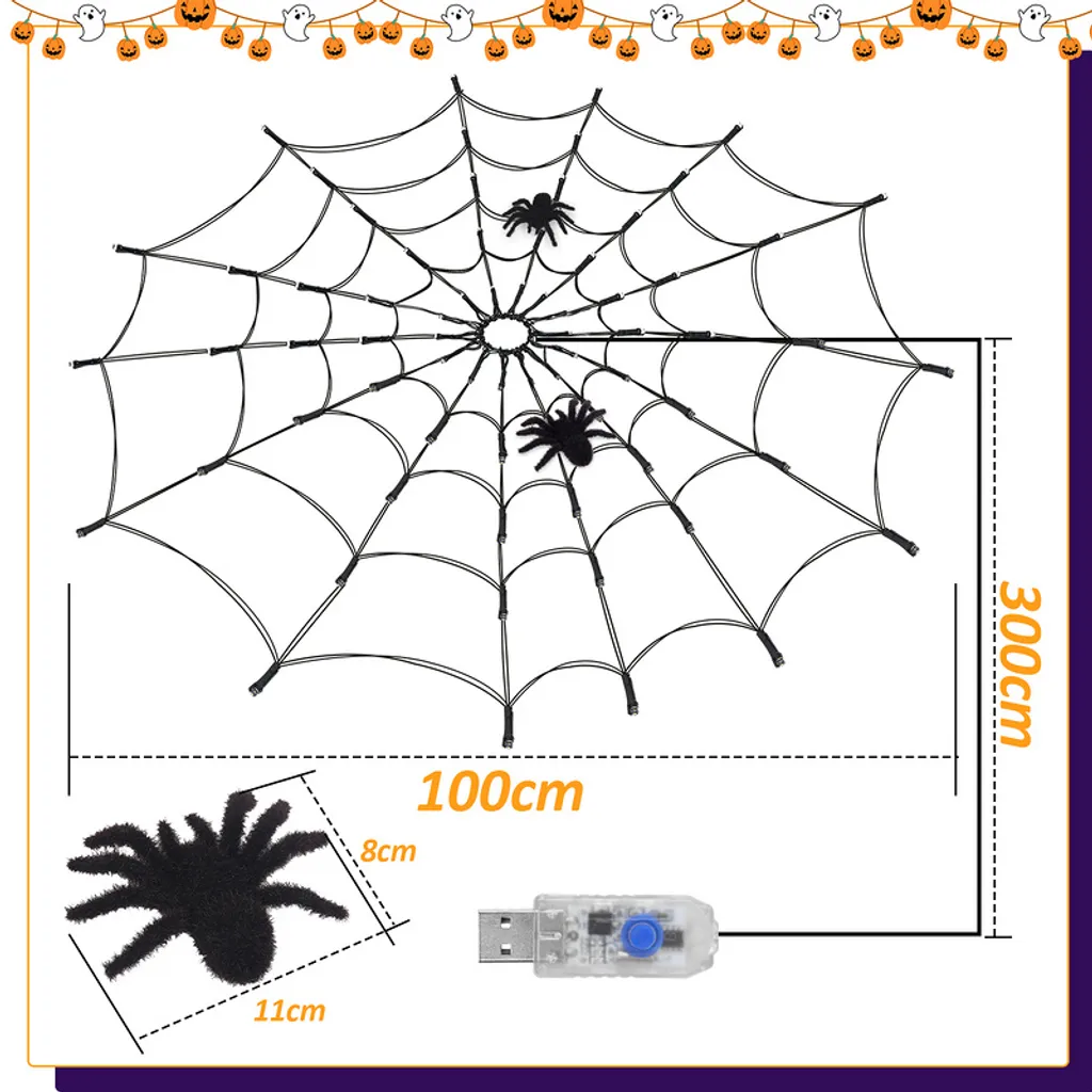 SWANEW LED Spinnennetz Halloween Lichterkette Kaufland De