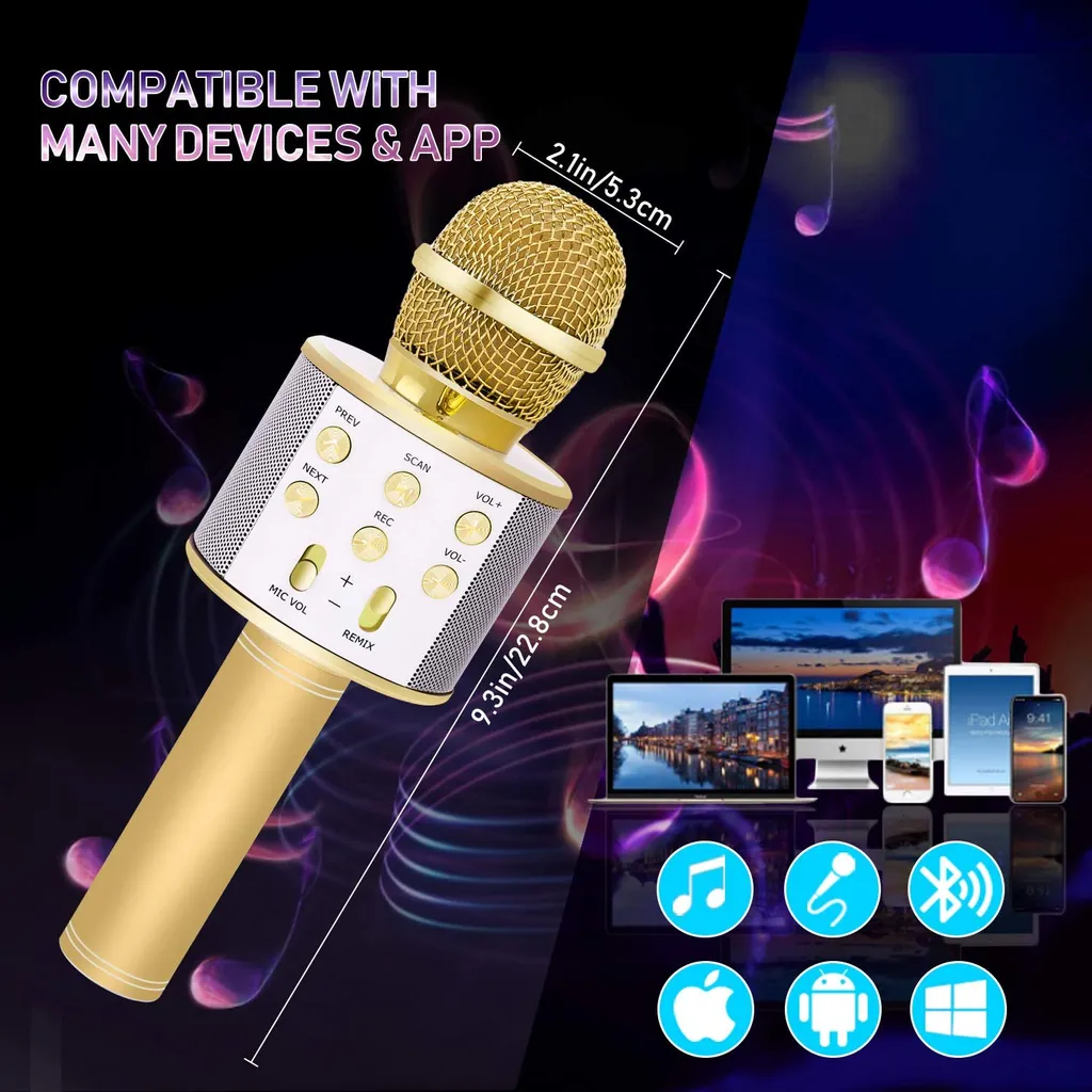 Bluetooth Karaoke Mikrofon Tragbares Handheld Kaufland De