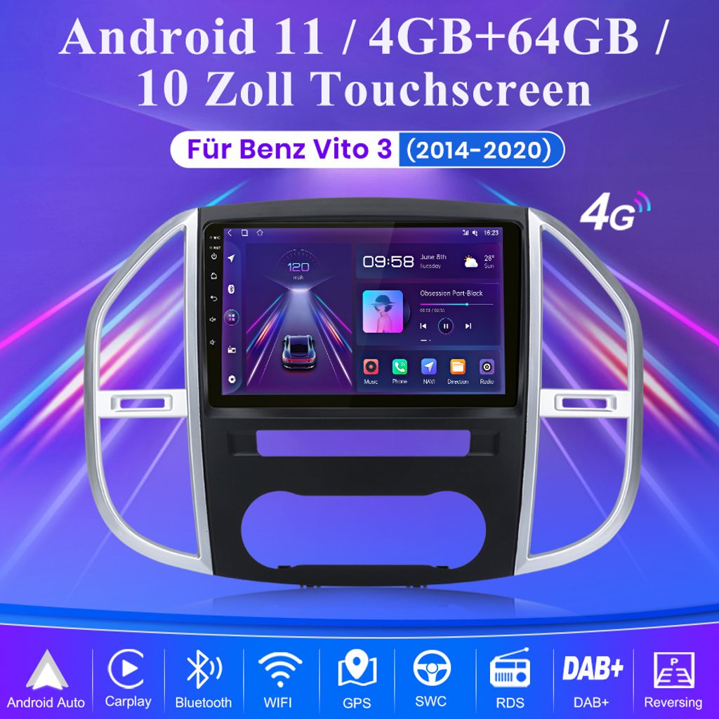 4 64GB 10 GPS NAVI Autoradio Android11 Kaufland Cz