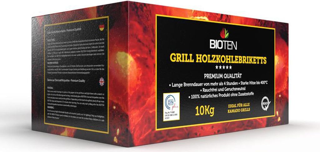 BIOTEN Premium Grill Holzkohlebriketts 10kg Kaufland De