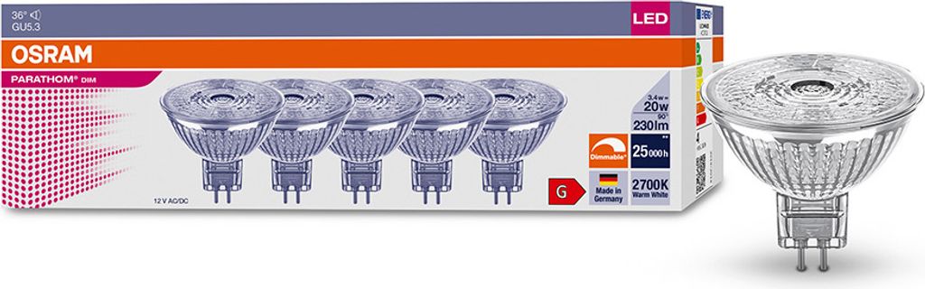 5 X Osram LED Parathom MR16 Glas Reflektor Kaufland De