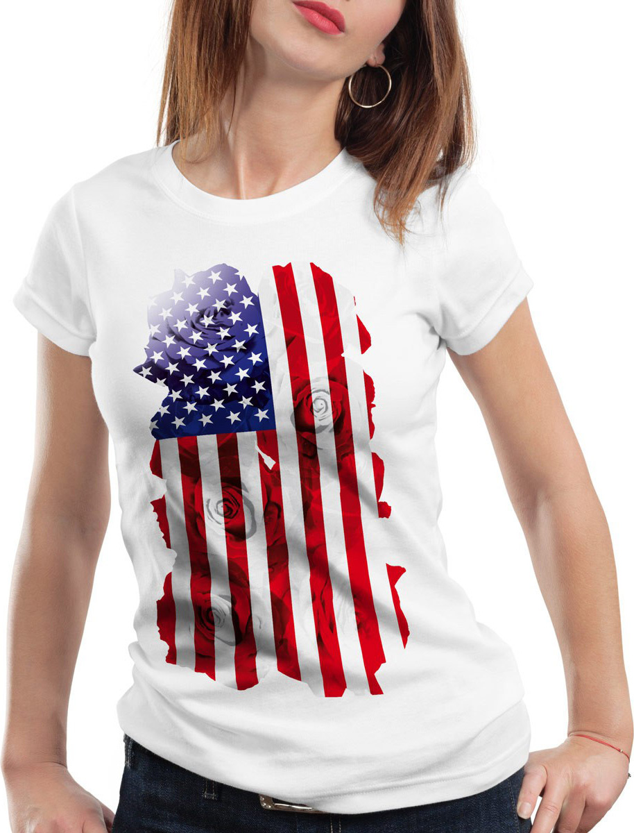 Style Usa American Roses T Shirt Damen Kaufland De