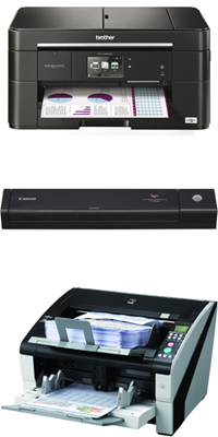 Dokumentenscanner Brother MFC-J5620DW, Canon imageFormula P-208II, Fujitsu fi-6800