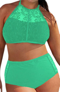 Unterstützender High Neck Bikini für große Größen