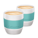 Tchibo Cafissimo Kaffeebecher aus Porzellan mit Silikonmanschetten