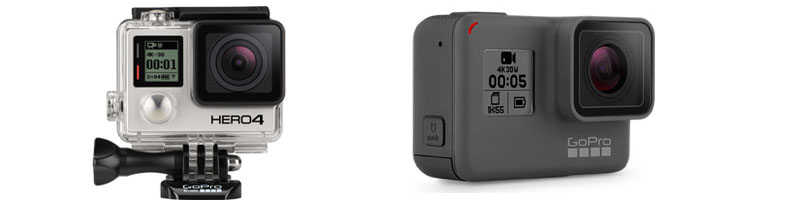 GoPro Hero 4 und Hero 5 nebeneinander