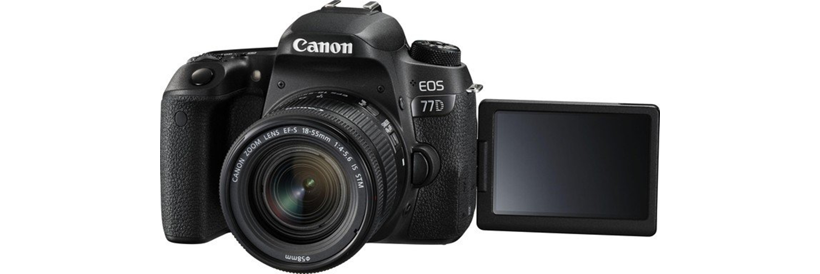 Canon EOS 77D mit ausgeklapptem Display