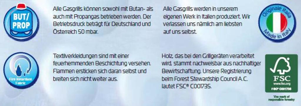 Campingaz Hinweise zu den Gasgrill-Modellen