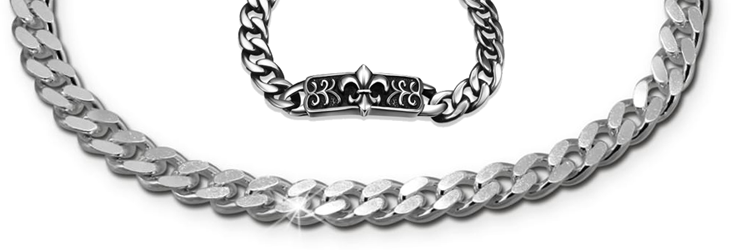 Panzerketten aus Silber und Edelstahl