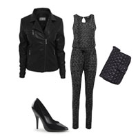 Eleganter Look mit Bikerjacke