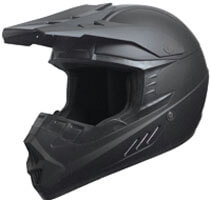 Ein großer Helmschirm und eine lange Kinnpartie zeichnen den Motocrosshelm aus.