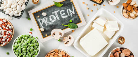 Verschiedene vegane Proteinquellen