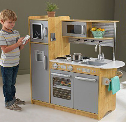 EUGAD Kinderplay Kinderküche Spielküche Holz für Kinder mit Zubehör Küchenset 