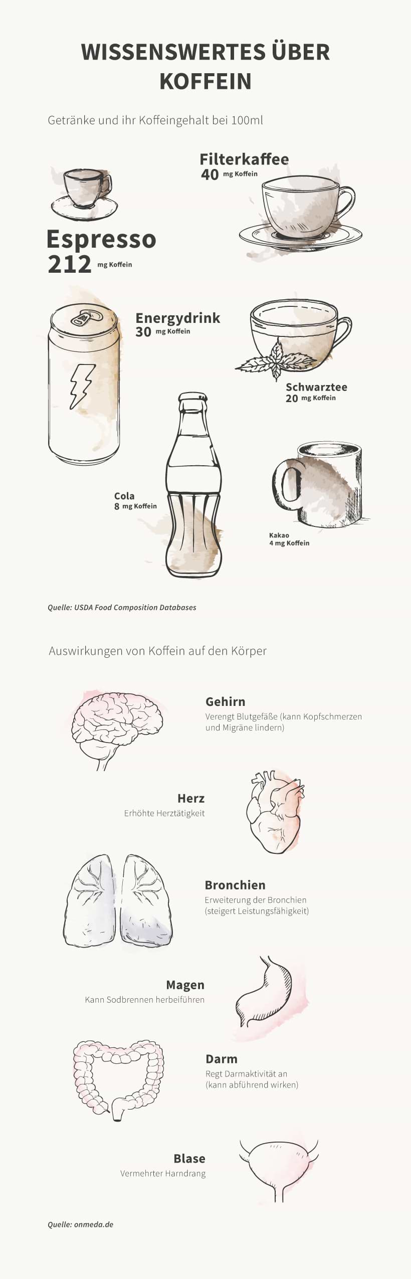 Infografik: Wissenswertes über Koffein