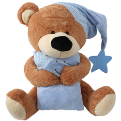 Teddybär Kuschelbär 20 cm Teddy mit blauem Shirt Sicherheits Dienst 27153 