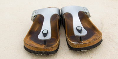 Srebrne sandały Birkenstock