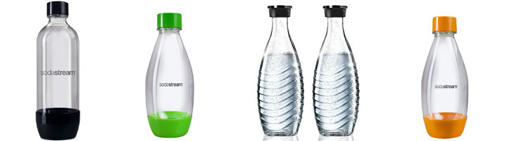PET-Flaschen und Glaskaraffen von SodaStream