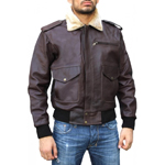 Herren-Bikerjacke mit Fellbesatz