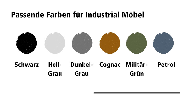 Industrial Möbel Farben