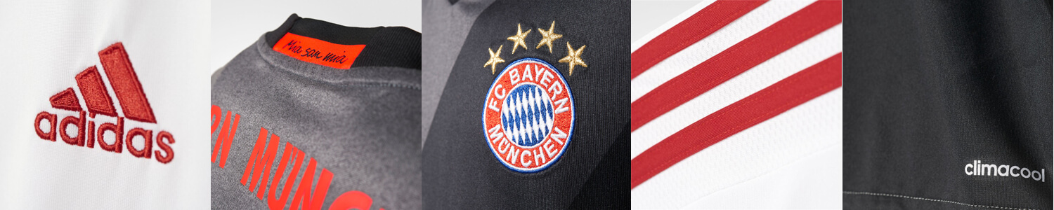 Adidas Bayern-Trikots Detailübersicht