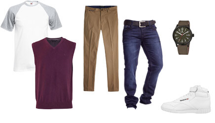 Freizeit-Look mit Pullunder