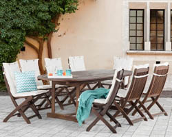 Beliani Teak Gartenmöbelset