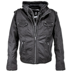Herren-Bikerjacke mit eingearbeiteter Kapuze