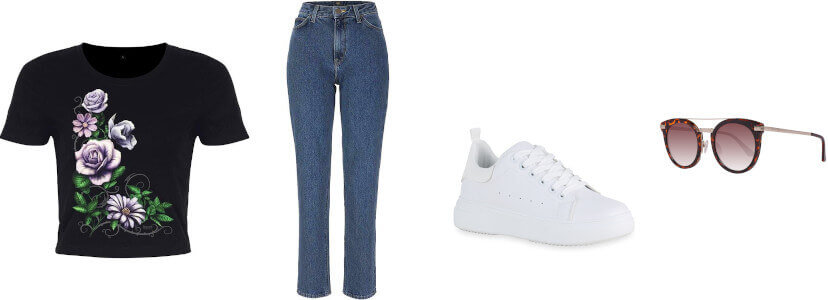 Crop-T-Shirt Freizeitoutfit