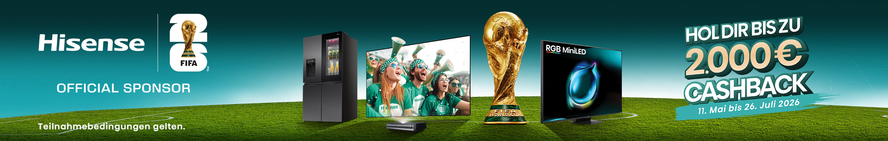 Hisense. Hol dir bis zu 2.000 € Cashback