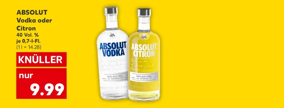 Angebot ABSOLUT Vodka oder Citron