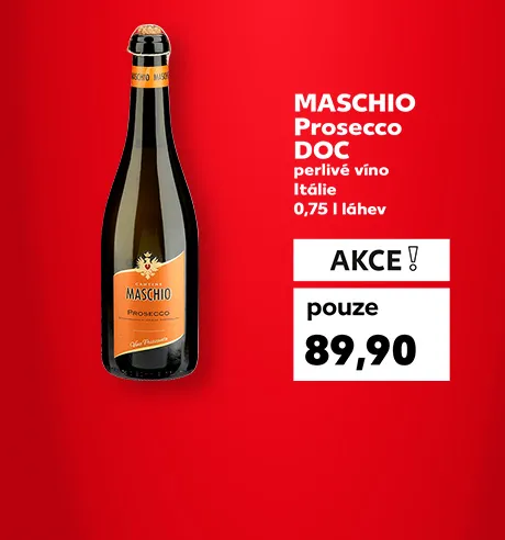 MASCHNINO Prosecco DOC, perlivé víno Itálie, 0,75 l láhev, akce pouze 89,90 Kč