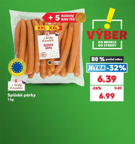 Spišské párky, 1 kg, 6.39 €