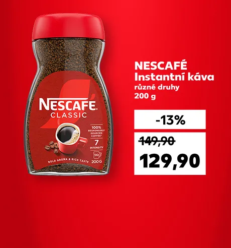 NESCAFÉ Instantní káva, různé druhy 200 g, se slevou -13 % za 129,90 Kč