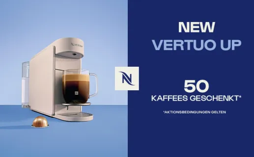 New Vertuo Up. 50 Kaffees geschenkt. Aktionsbedingungen beachten. Nespresso. Jetzt entdecken
