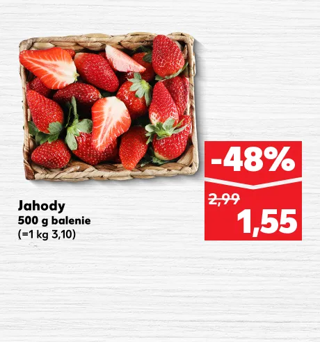 Jahody, 500 g balenie, 1.55 €