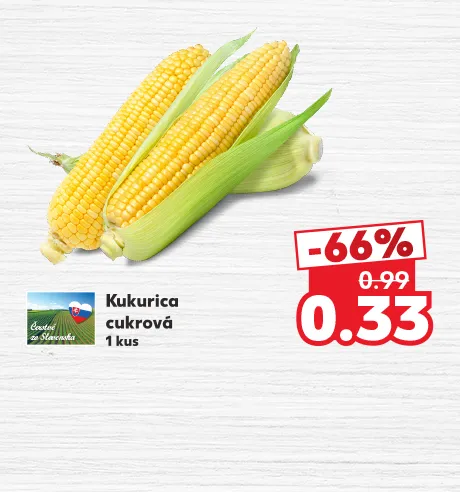 Kukurica cukrová, 1 kus, 0.33 €