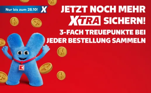 Jetzt noch mehr XTRA sichern! 3-fach Treuepunkte bei jeder Bestellung sammeln. Nur bis zum 28.10.! Jetzt entdecken