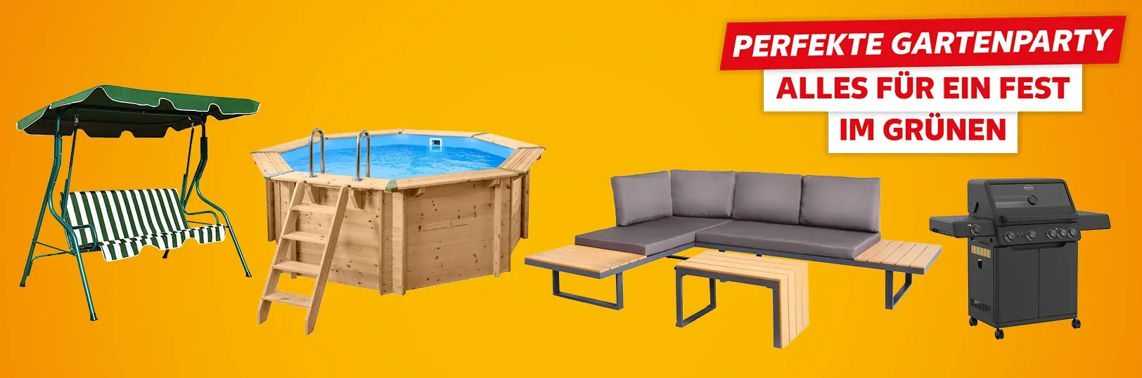 Perfekte Gartenparty. Alles für ein Fest im Grünen. 