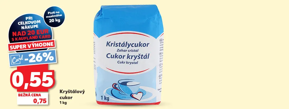 Kryštálový cukor, 1 kg, 0.55 €