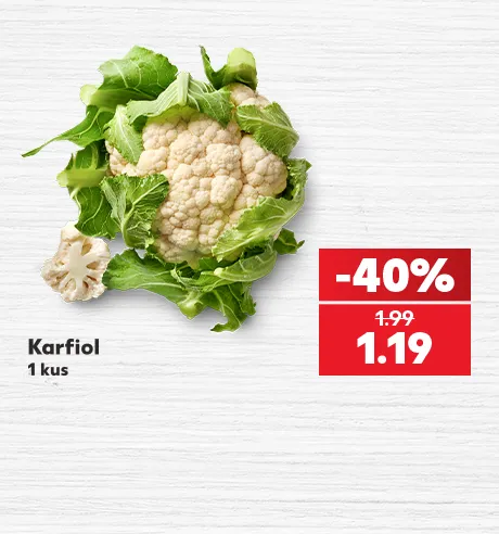 Karfiol, 1 kus, 1.19 €