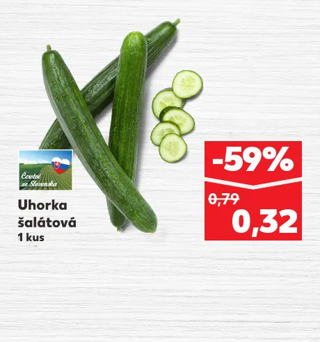 Uhorka šalátová, 1 kus, 0.32 €