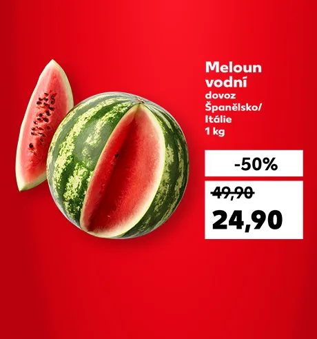 Meloun vodní, dovoz Španělsko/Itálie 1 kg, -50% 24,90