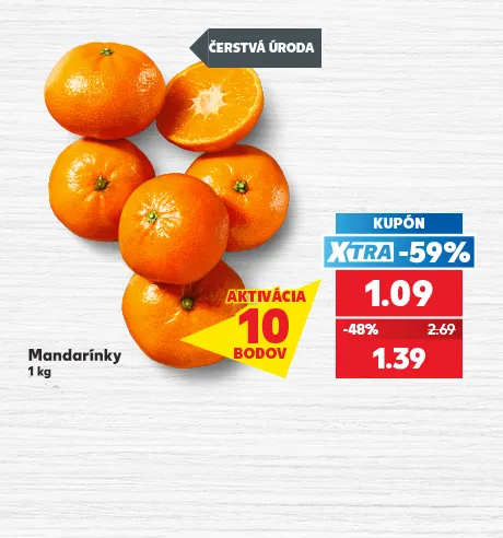 Mandarínky, 1 kg, 1.09 €