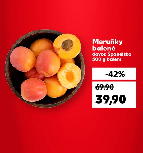 Meruňky balené, dovoz Španělsko 500 g balení