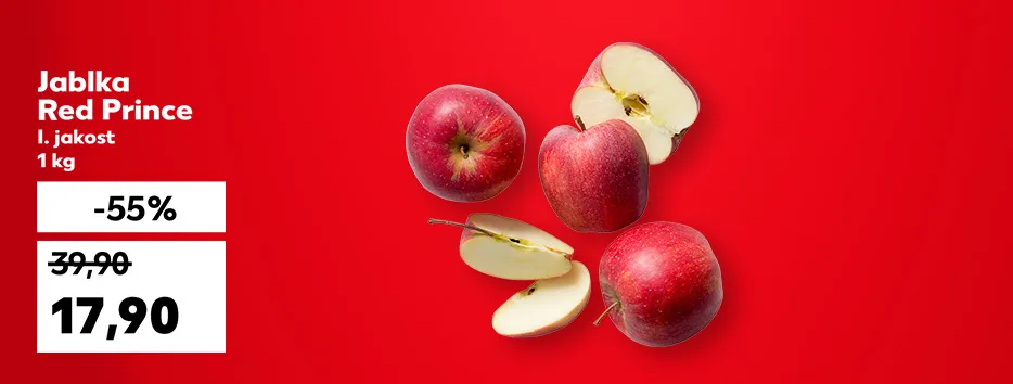 Jablka Red Prince l.jakost 1 kg se slevou -55 % za 17,90 Kč