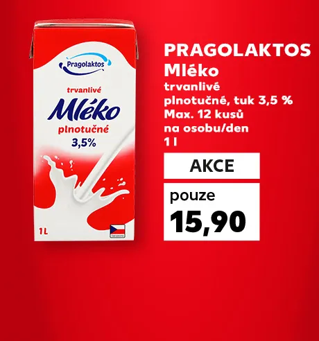 Pragolaktos Mléko trvanlivé polotučné za 15,90 Kč (max. 12 kusů na osobu)