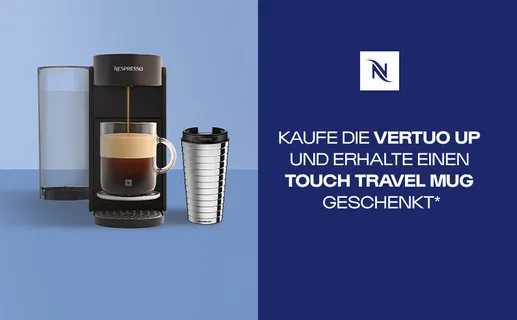 Kaufe die Vertuo up und erhalte einen Touch Travel Mug geschenkt. Nespresso. Jetzt entdecken